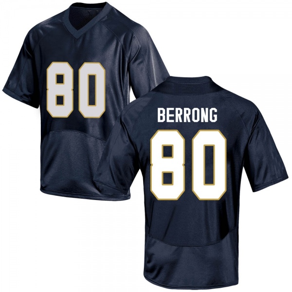 Cane Berrong Notre Dame Fighting Irish NCAA Youth #80 Navy Blue Replica College Stitched Football Jersey ZIA5655UA
